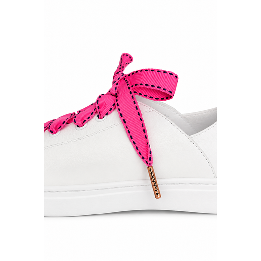 Prep School- Flat Grosgrain Shoelaces in Candy Pink