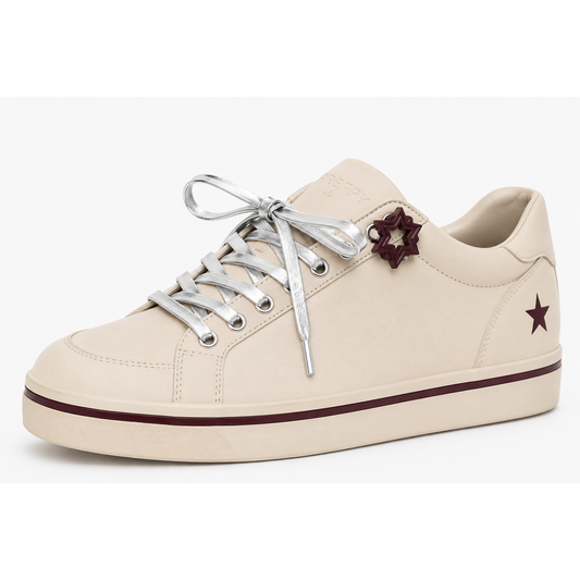 Saddle- Leather Shoelaces in Silver