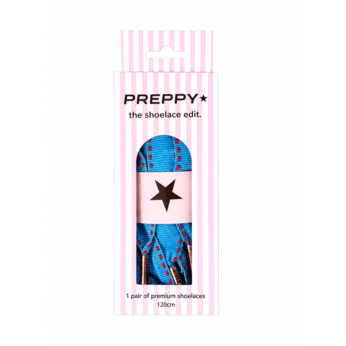 Prep School- Flat Grosgrain Shoelaces in Sea Blue