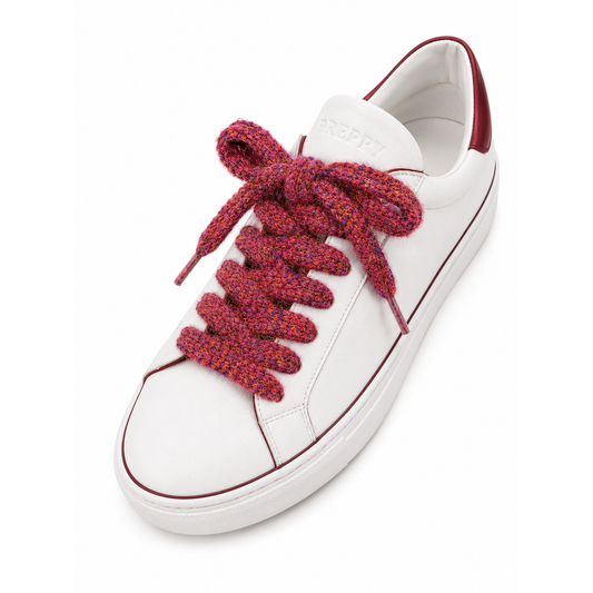 Coco Club- Thick Tweed Shoelaces in Jam Red