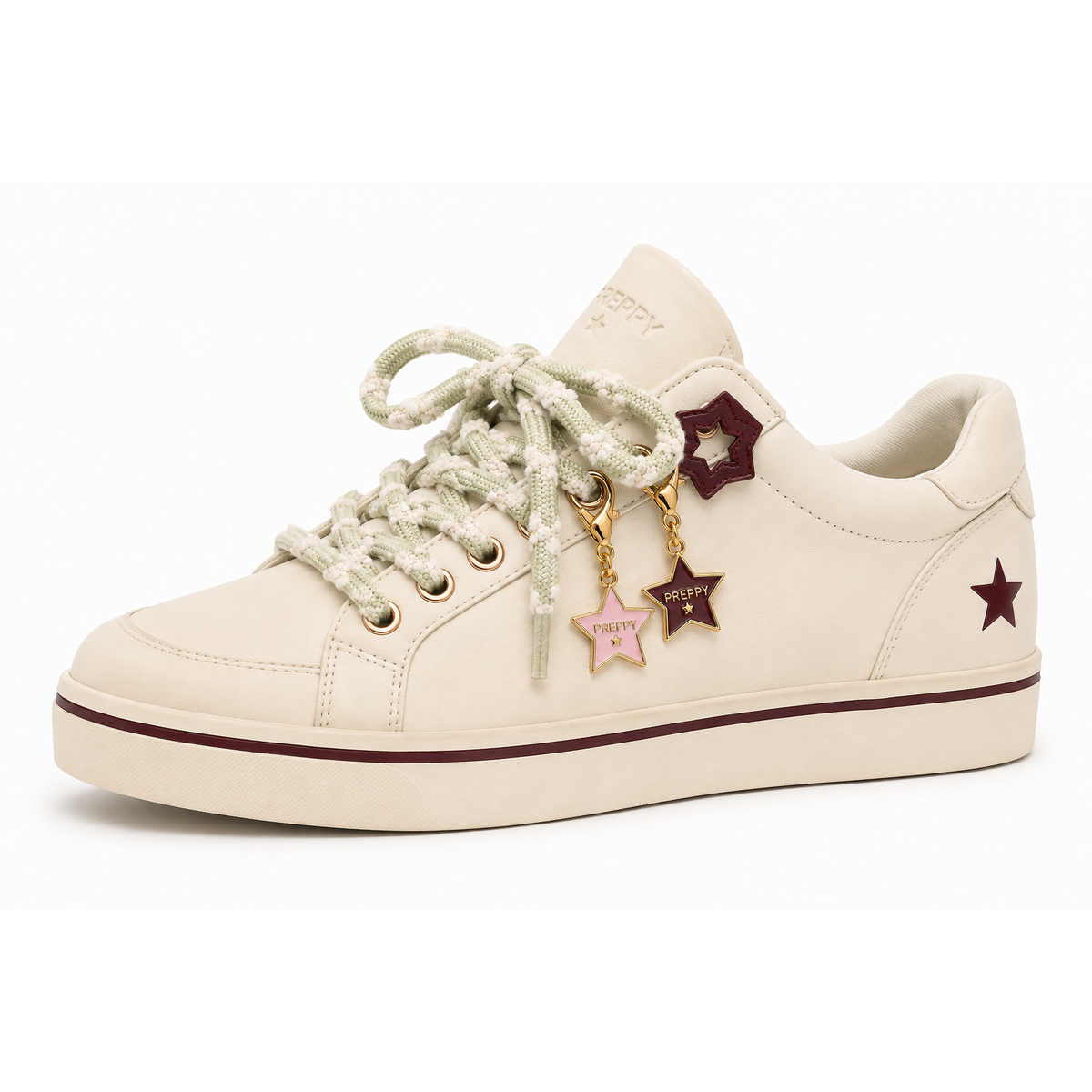Tom Boy- Round Hiking Shoelaces in Olive & Cream