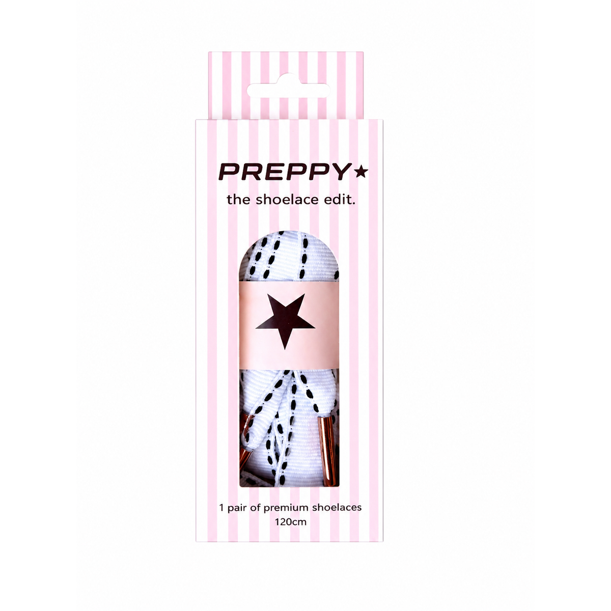 Prep School- Flat Grosgrain Shoelaces in Snow