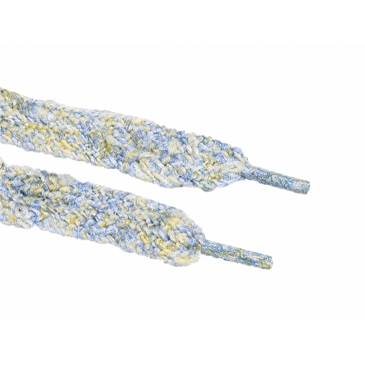 Coco Club- Thick Tweed Shoelaces in Santorini Blue