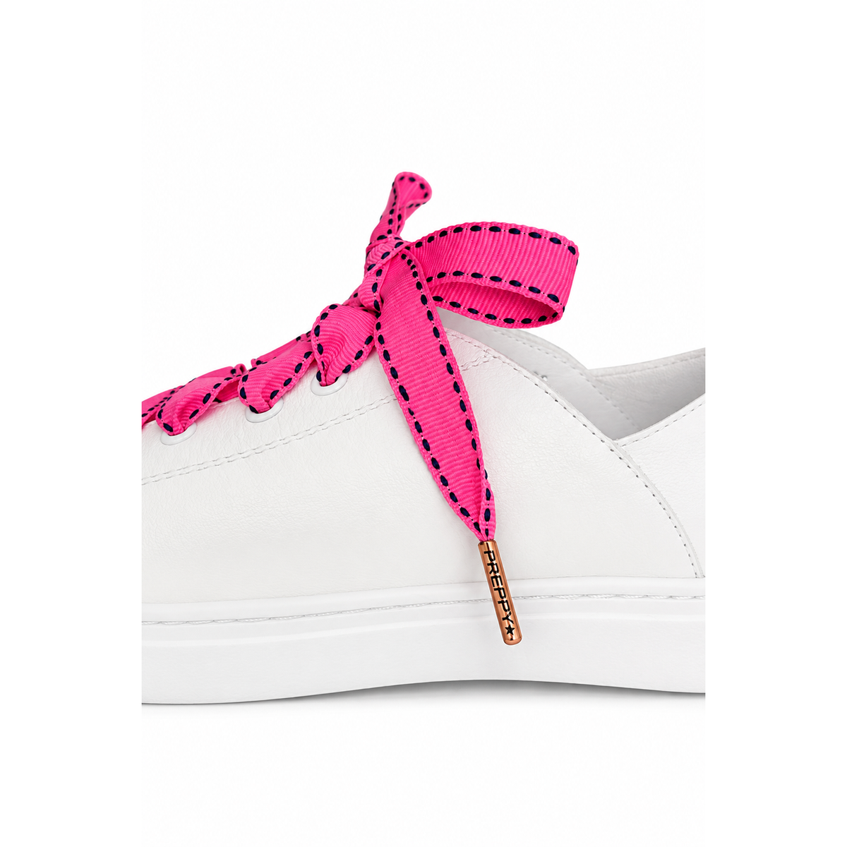 Prep School- Flat Grosgrain Shoelaces in Candy Pink