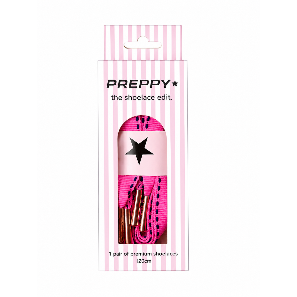 Prep School- Flat Grosgrain Shoelaces in Candy Pink
