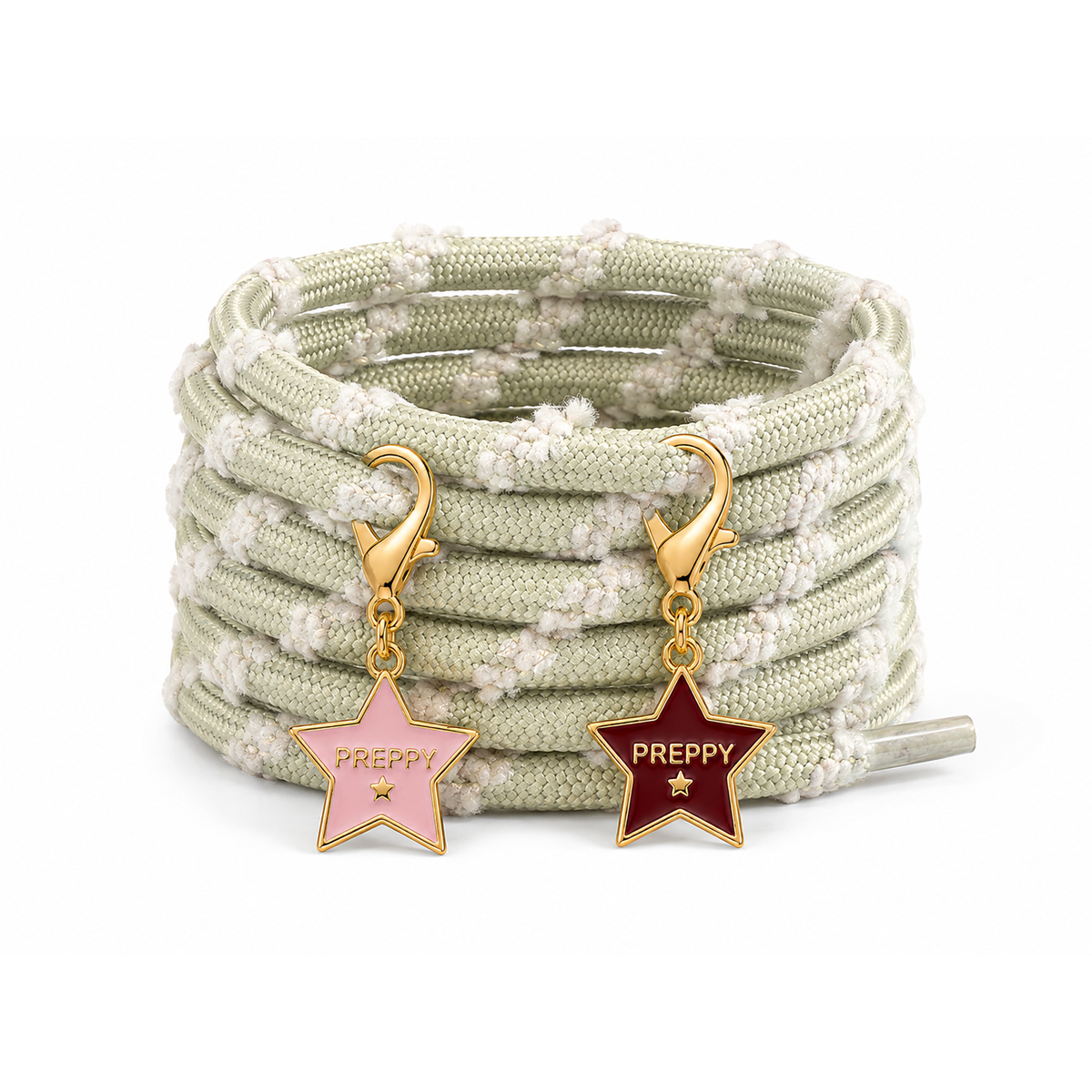 Tom Boy- Round Hiking Shoelaces in Olive & Cream