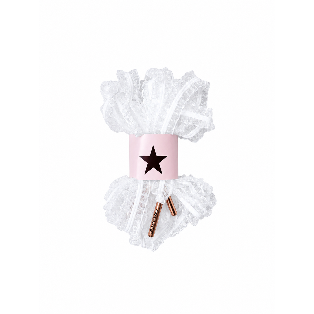 Love Letter- Ruffled Custom Shoelaces in Snow