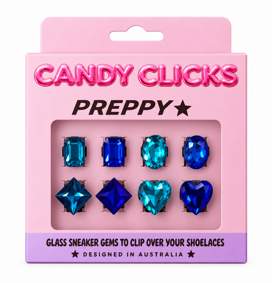 Ocean - Clip on sneaker glass gems.