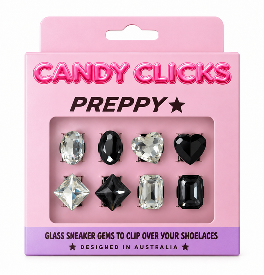 Ice Queen - Clip on sneaker glass gems.