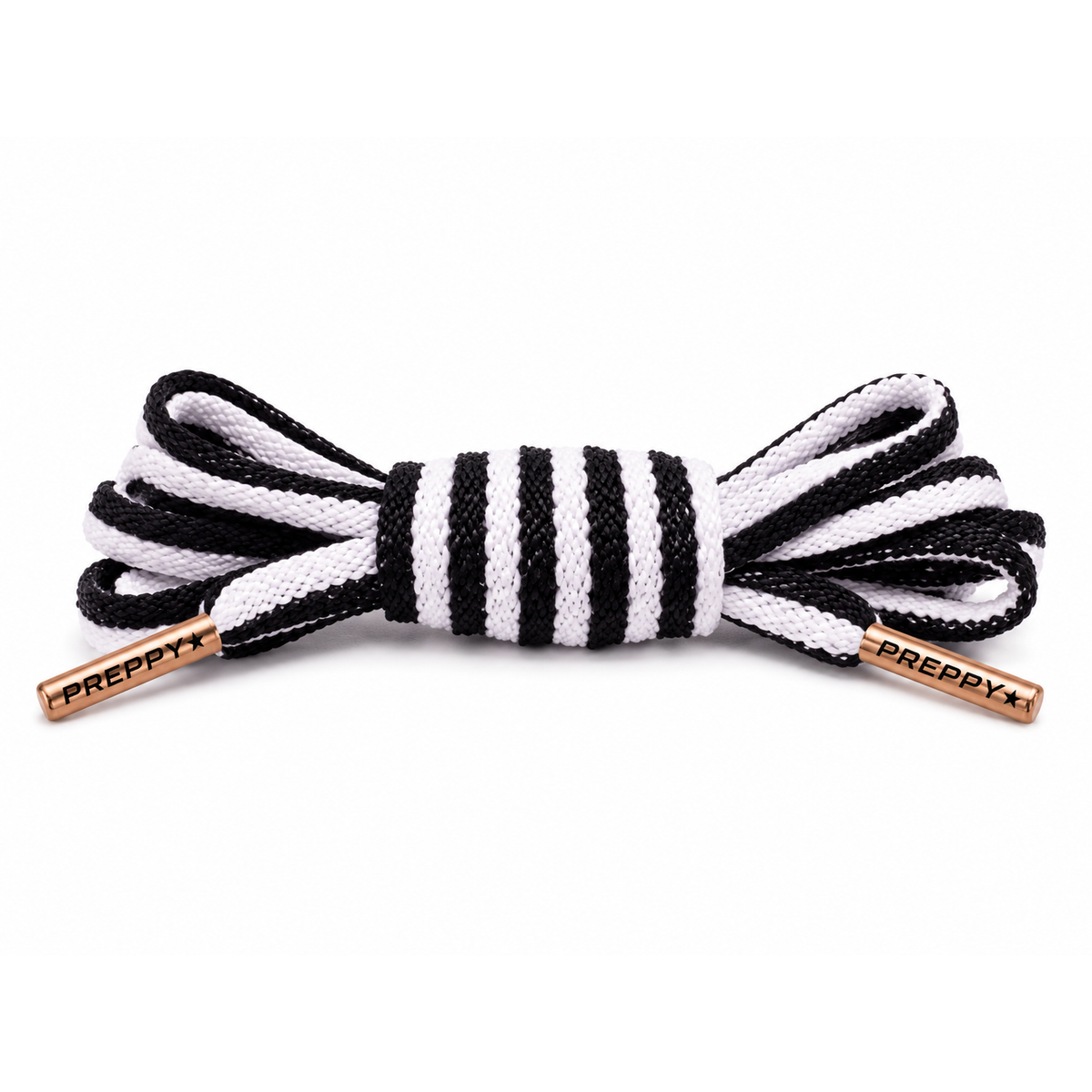 TIDELINE -Ombre Flat Shoelaces in Black/White