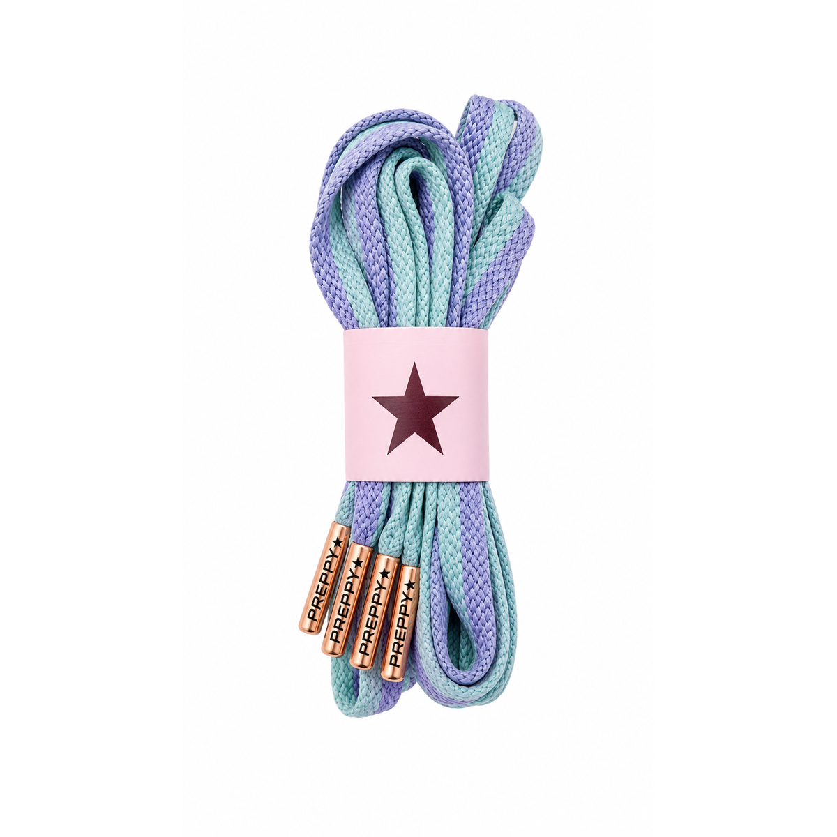 TIDELINE - Ombre Flat Shoelaces in Mint/Mauve