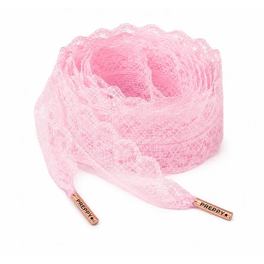 Sunday Best- Ballerina Pink Lace Shoelaces