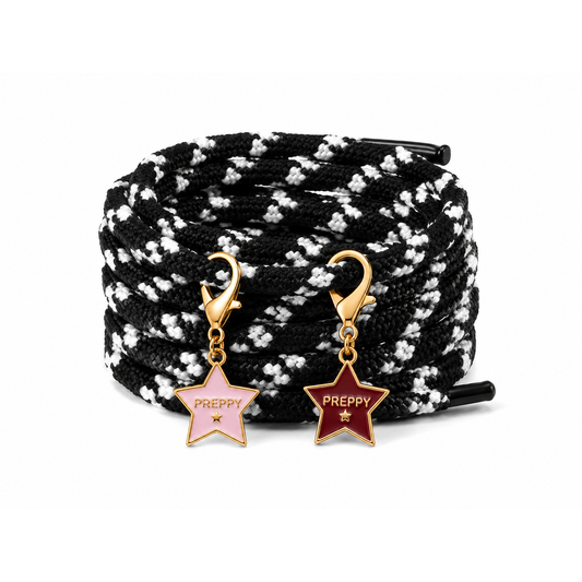 Tom Boy - Round Hiking Shoelaces in Black & White