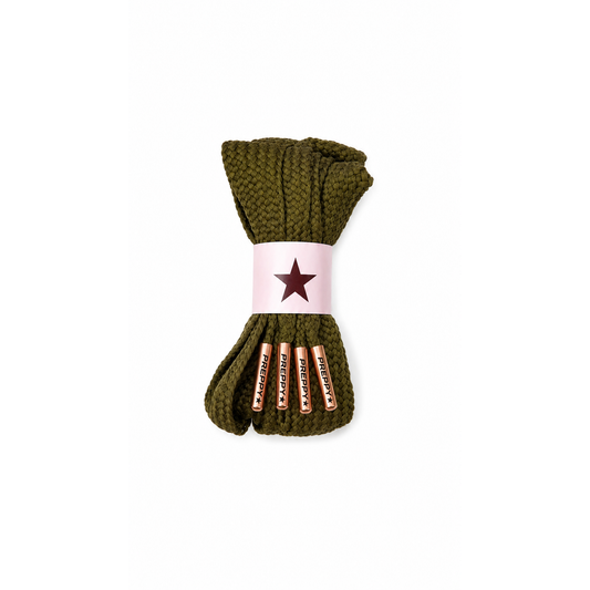 Front Row - Thick Shoelaces in Olive Green
