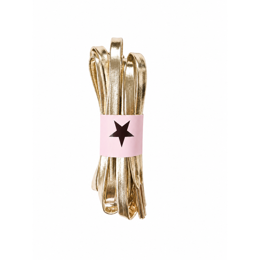 Saddle- Leather Shoelaces in Gold